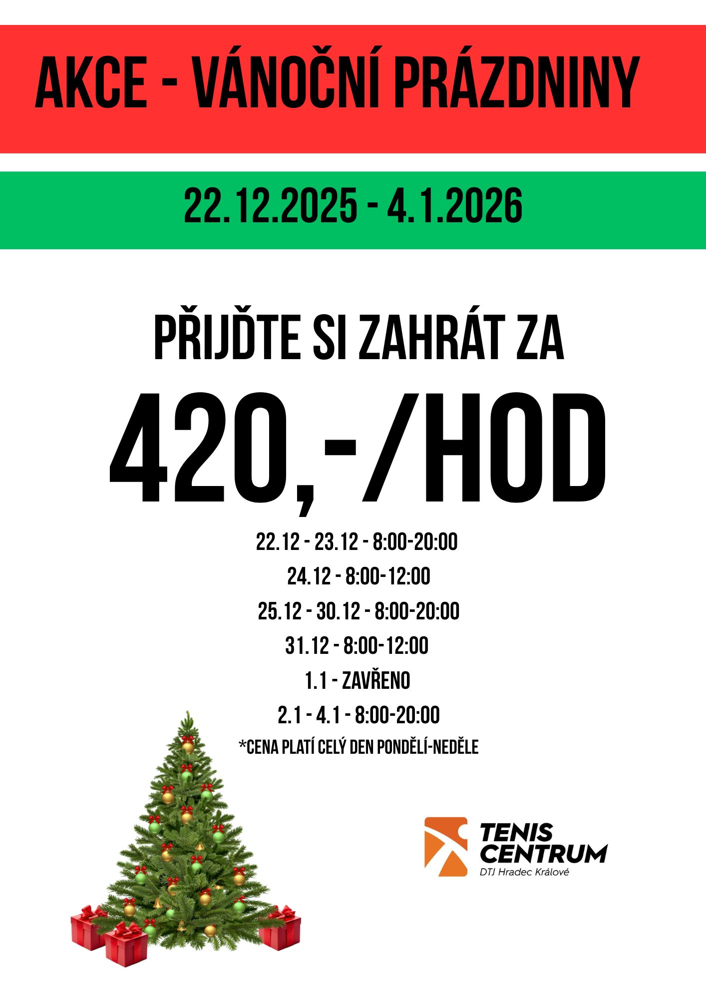 AKCE - VÁNOČNÍ PRÁZDNINY